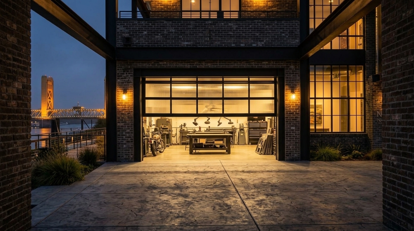West Sacramento Garage Door Service Garage Door Gliding Open Revealing Warm Illuminated Interior